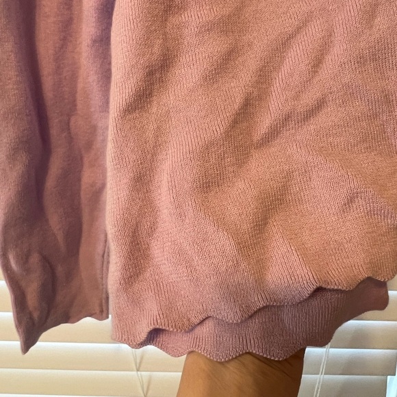 HALOGEN Ribbed Crewneck Sweater NEW Halogen Lilac Sweater with scallop hem - Picture 5 of 5